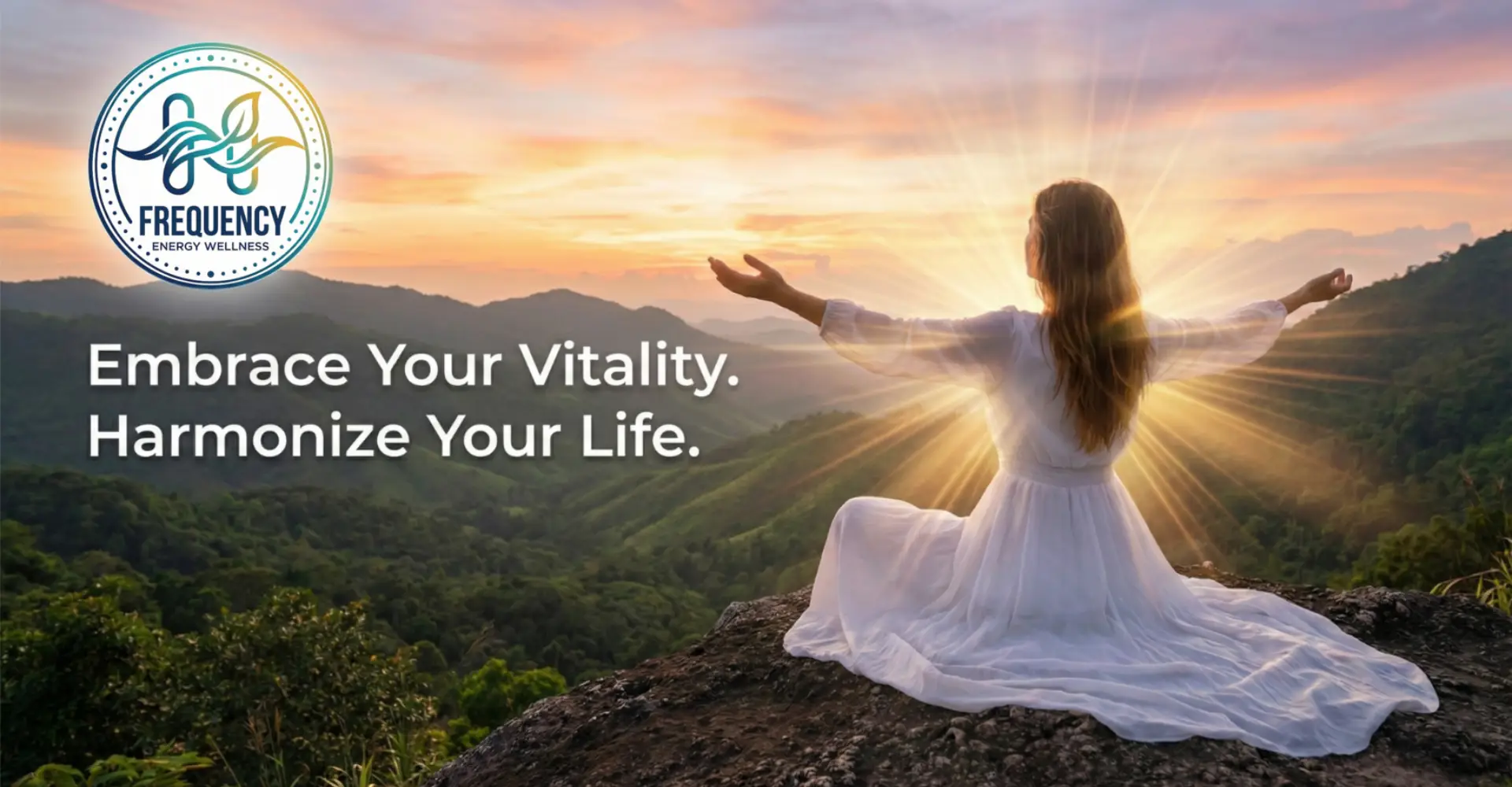 Frequency Energy Wellness - Quantum Vibrational Healing Banner - Embrace Your Vitality. Harmonize Your Life.